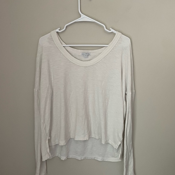 James Perse White Slouchy Long Sleeve High-Low Blouse Size 3 - Picture 1 of 7